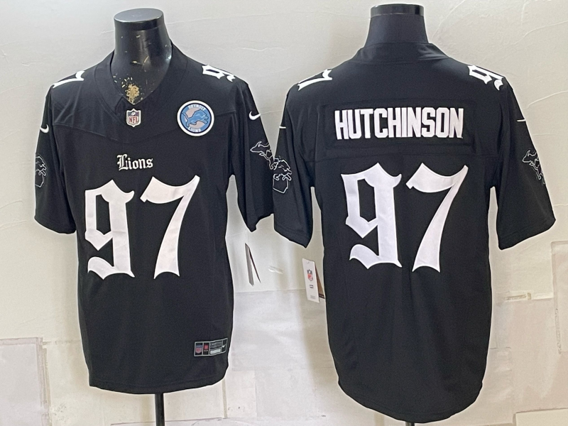 2026 Men Detroit Lions #97 Hutchinson Black Nike Limited NFL Jersey 0814004
